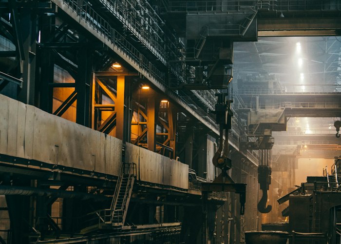 Industrial factory floor representing industrial and manufacturing DC systems